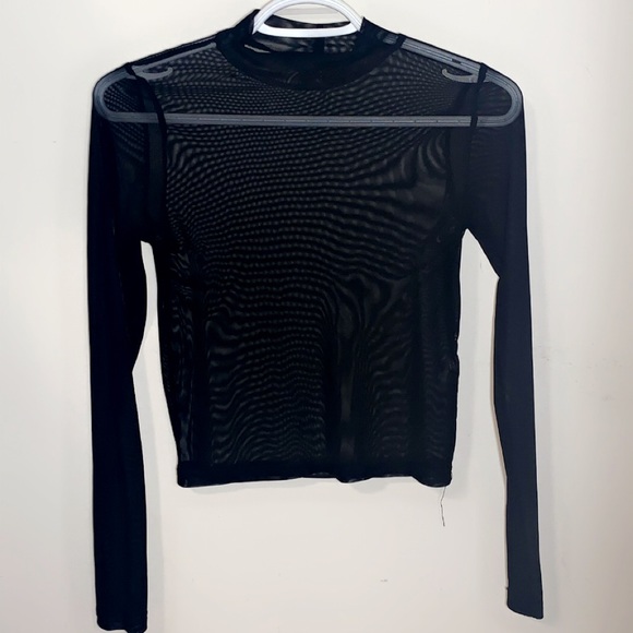 Mesh Mock Neck Top - Picture 2 of 2